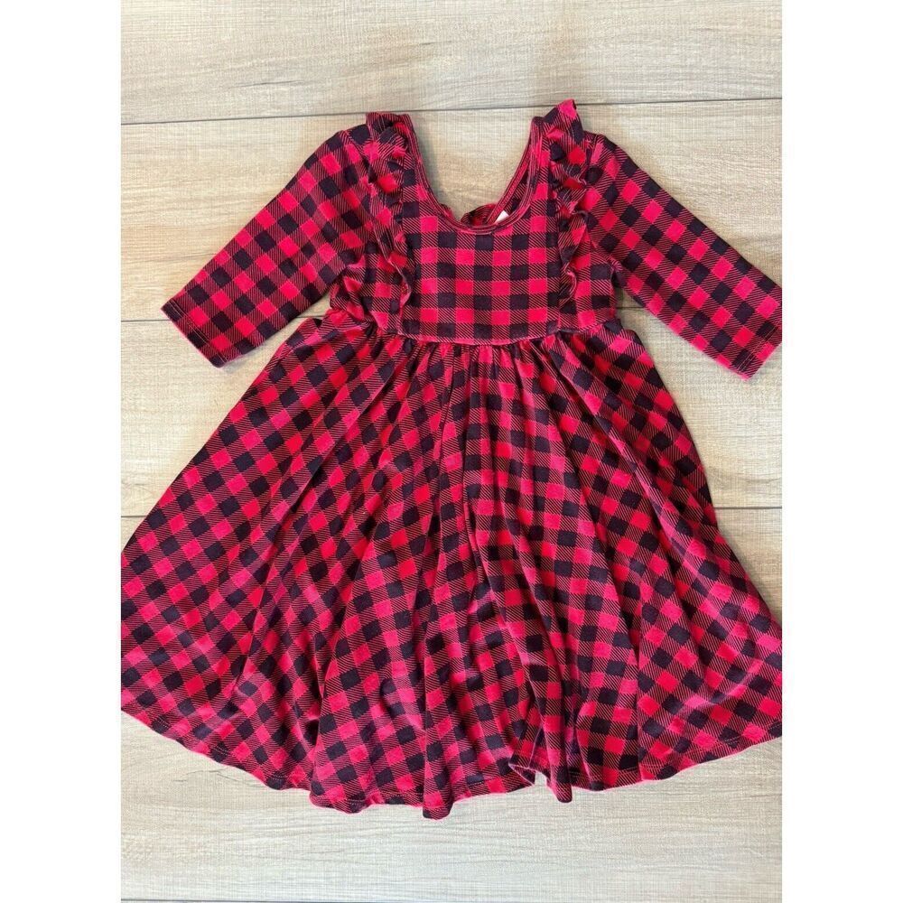 Remie Girl Gingham Buffalo plaid Pocket Twirl Dress 5 Easter Birthday ruffle‎